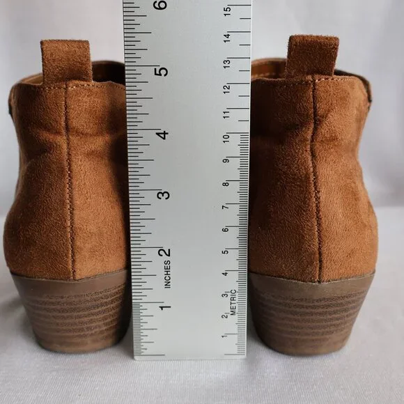 Faux Suede Ankle Boots - Size 7 - Cognac Colour - American Eagle - Picture 10 of 12